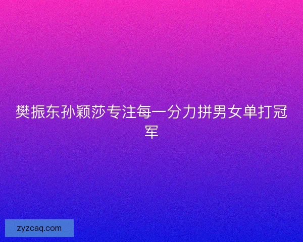 樊振东孙颖莎专注每一分力拼男女单打冠军