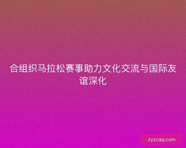 合组织马拉松赛事助力文化交流与国际友谊深化